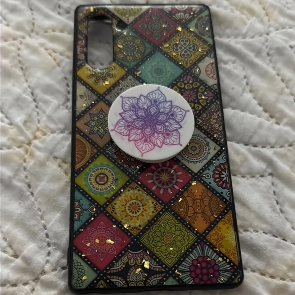 Patterned Phone Case with Pop Socket for Galaxy S23+